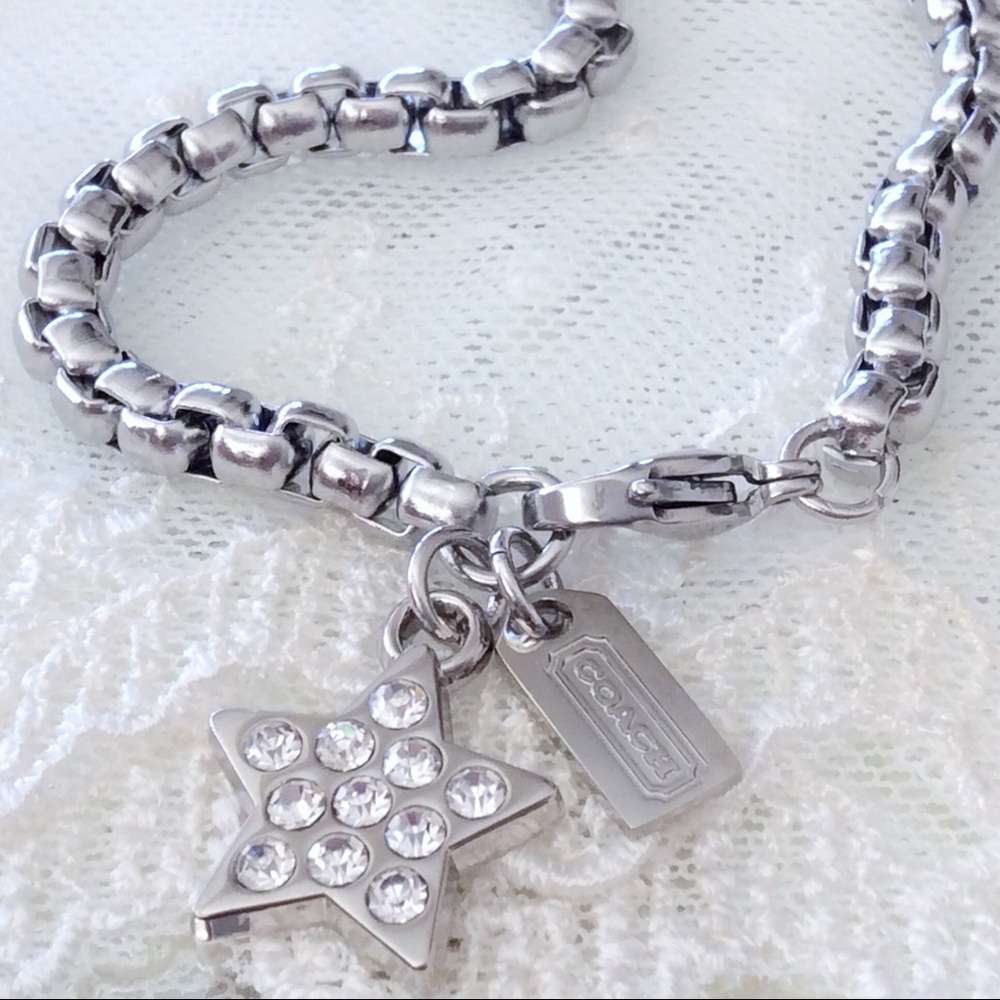 Sold! Coach Pave Star & Hangtag Charm Bracelet
